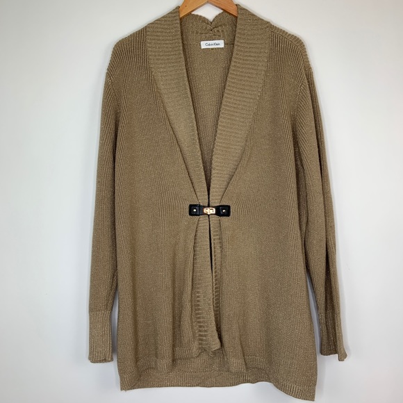 Calvin Klein Sweaters - Calvin Klein Sweater Size 2X Gold Metallic Tan